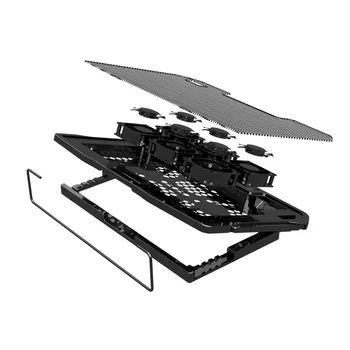 Spēļu Klēpjdators Dzesētāja Sešas Ventilatoru Led Ekrāns, Divas USB Ports FOR Laptop Notebook Regulējams Ātrums, Datora Ventilators Bāzes Plate