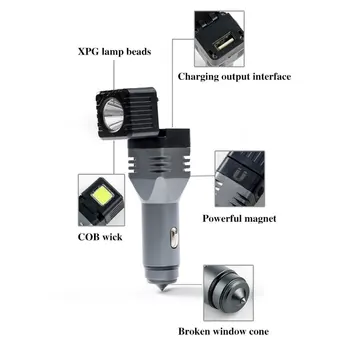 Auto COB Darbi Gaismas DIOŽU Pārbaude Gaismas 3 In 1 USB Lādētājs Izsisto Logu Konuss Auto Pārnēsājamo kabatas Lukturīti Rīku Lampas