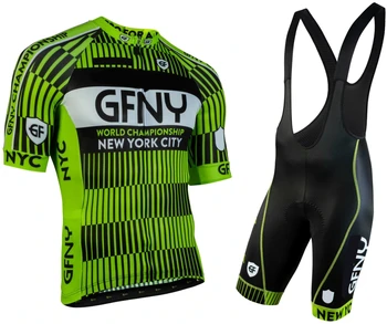 GFNY riteņbraukšana jersey 20D bikses, kombinezoni ar krūšdaļu Luminiscences zaļā ciclismo MTB maillot ciclismo hombre road bike drēbes reprodukcija