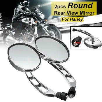 1 Pāris 10mm Chrome Kārta Motociklu spoguļi, Atliecami ārējie Spoguļi Universālo Motociklu Atpakaļskata Glāzes Motorolleri Ltv
