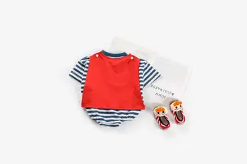 Korejiešu Stilā, Bērnu Apģērbs Unisex maziem bērniem, Zēnu, Meiteņu Vasaras Kombinezonus Supervaronis Dizainers Brīvs Apģērbs ar Apmetni Superma Kostīms