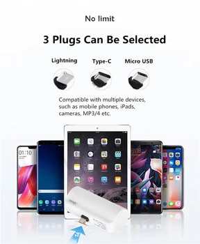 Bezvadu Mini Power Bank 3300mAh Portatīvo Lādētāju un Ārējo Akumulatoru iPhone Xiaomi Huawei, Samsung OPPO VIVO USB C Power bank