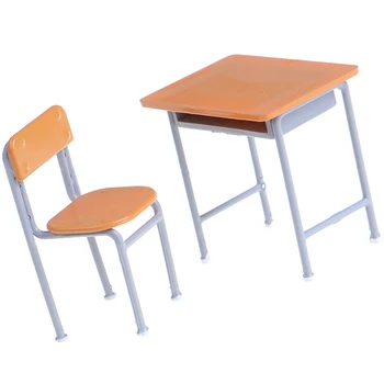 1 Komplekts (krēslu un galda) leļļu Namiņš miniatūras Klasē Galda un Krēslu Komplekts bērniem, Rotaļlietas, Galds Lelle Studentiem
