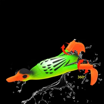 Laivu Aprīkojums Zvejas Vilinājums Dzenskrūves Flipper Pīļu Mākslīgo Ēsmu Pīlēns 3D Acis, Mīksts Lure Karpu makšķeres Zvejnieks Rīks