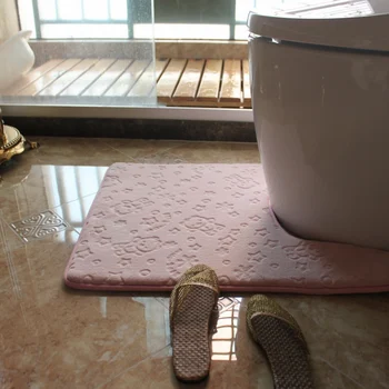 Mūsdienīgā Stilā, Anti-slip Tipa U Vannas Paklājiņš Ūdens Absorbcija Tualetes Paklājs Atmiņas Kokvilnas Vannas istabas Paklājiņš Super Mīksts WC Paklāji Grīdas Paklājs