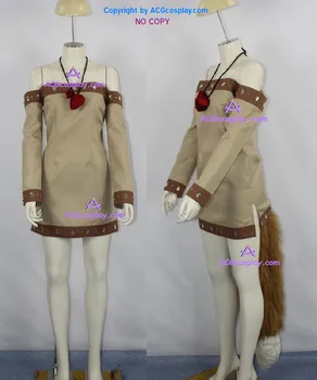 Spice and Wolf Holo cosplay kostīms ietver lielas kažokādas astes un matu aksesuāru ACGcosplay