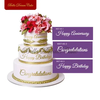Daudz Laimes Dzimšanas Dienā/Jubilejas/Apsveicam Atviegloti Vārdiem, Acu Zīmuļus Frabic Puse Kūka Trafaretu Kūka Dekorēšanas Rīku Bakeware