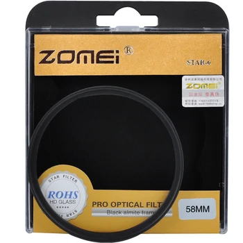 ZOMEI Star filtrs 4/6 /8 Punkti 52/55/58/62/67/72/77mm Canon Nikon DSLR Kameras Objektīvs