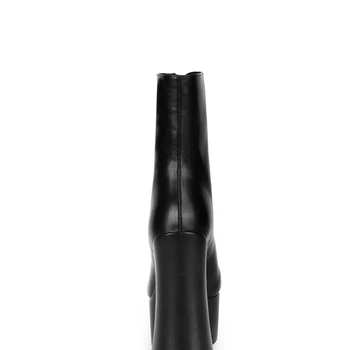 ORCHALISA Dāmas Potītes Zābaki Jaunu 2021 Kvadrātveida Kājām 14cm Bloķēt Augsta Papēži, Platforma Zip Classic Stilīga Liela Izmēra 42 Gadījuma C2288