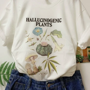 2019 jaunu Vasaras Modes Kokvilnas Unisex Halucinogēno Augu T-Krekls Hipsters Vintage Modes Marihuānas Sēņu Tee