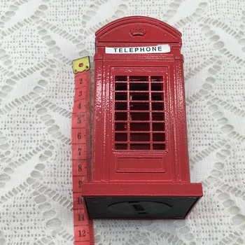 Maza Izmēra Londonas Stila Sarkana Telefona Būdiņā Cūciņa Banka Pasta Naudas Podu Radošo Drošu Monētu Naudas Kaste