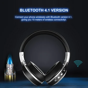 ENTUZIASTS B19 Bezvadu Austiņas, Bluetooth Austiņas Augstas Kvalitātes Kartes, FM Bezvadu Austiņas, Bezvadu Mūzikas Austiņas Stereo Bluetooth 4.1