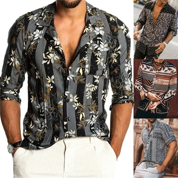 Jauns Vīriešu Havaju Ziedu Krekli Vasaras Īsām Piedurknēm Slim Krekli Blūze Gadījuma Cilvēks, Vīrietis Zaudēt Fitnesa Svētku Krekls Chemise Homme