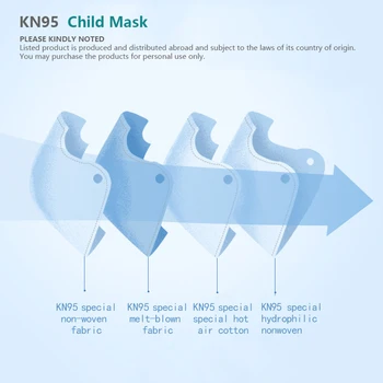 5 Slāņi KN95 Maska 3-15 Veci Bērni Kid Bērnu Putekļi KN95 filtru FFP2 Aizsargājošu Sejas Masku Zēni Meitenes CE Respiratoru ffp2mask