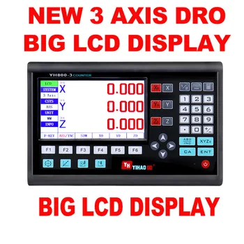 Jauns 3 Asi, LCD Dro Iestatītu Ciparu Nolasīšanas Sistēmu Displeju un 3 GAB. 5U Lineārs Optiskā Valdnieks Dimensiju 50-1000 par Virpu, Malšanas Mašīna