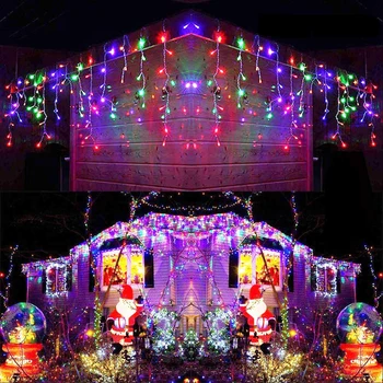 Vainags Ziemassvētku Gaismas, LED Aizkaru Lāsteku String Pasaku Gaismas 5M Luces Led Dekoru Puses Dārza Skatuves Āra Apgaismojums Ūdensnecaurlaidīgs