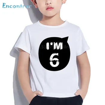 Es ESMU 1-10 Gadus Numuru Drukāt, Bērnu T krekls Bērniem Happy Birthday Klāt, Drēbes Zēniem/Meitenēm Smieklīgi Gadījuma Bērnu T-krekls