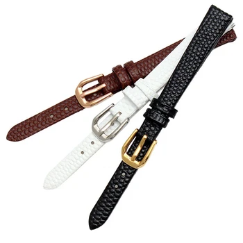 Īstas ādas watchband mazo skalu slim dāmas ķirzaka modelis siksna 6 8 10 12 14 16 mm sarkana balta melna rokas aproce