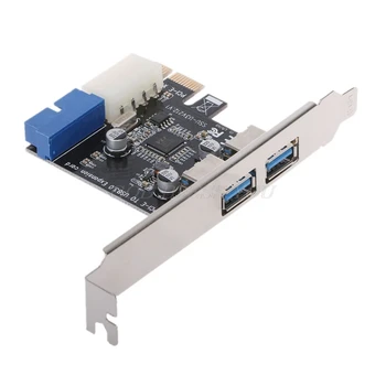 Jauno PCI Express USB 3.0 Priekšējā Paneļa, 2 Porti ar Kontroles Kartes Adapteris 4-Pin & 20 Pin Kritums Piegāde