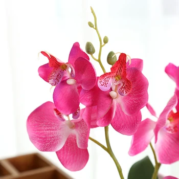 Mākslīgā Butterfly Orchid Flower + Vāze Mini Bonsai noteikts Mājas Rakstāmgalds, Dārza Dekorēšana Puses Piegādes Viltus Ziedi