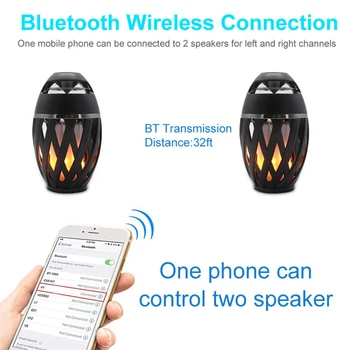 Bluetooth Bezvadu Skaļruni,LED Liesmas Gaismas Skaļrunis,Portatīvo Skaļruni, Āra Spēlētājs ar LED Liesmu Lāpu Gaismas Mirgošanas Gaismas