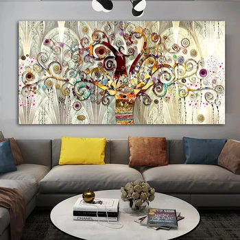Anotācija Dzīvības Koks Gustava Klimta Ainavas Kanvas Glezna Slaveno Plakātu un Izdrukāt Sienas Mākslas Ainu, viesistaba, Mājas Dekoru
