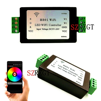H801 WiFi RGBW LED WIFI kontrolieris RGBW WiFi LED H801 Kontrolieris;DC5-24V ieejas;4CH*4A izejas