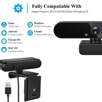 1080P HD Webcam iebūvēti divi Mikrofoni Smart Web Kameras USB Pro Plūsma Kameru datoram Klēpjdatori, PC Spēles Cam Ios, Windows 8/7/10