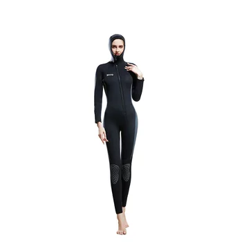 ZCCO 5MM neoprēna kapuce Wetsuit sieviešu Zemūdens niršanas tērps, Sērfošanu viens gabals, kas spearfishing Snorkeling ziemas Aukstuma necaurlaidīgs peldkostīmu