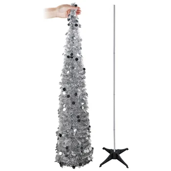 OurWarm Dekorēšanai Ziemassvētku 150cm Bling Vizuļi Ziemassvētku Eglīte Mākslīgā Vizulis Pop Up Ziemsvētki Koks Jaunā Gada, Ziemassvētku Dekori