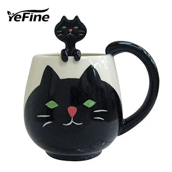 YEFINE Zīmola Cute Dzīvnieku Tējas Tases Keramikas Krūzes Un Krūzītes Kafijas Krūze Karikatūra Kaķis Cūku Lācis Varde Panda Drinkware Dropshipping