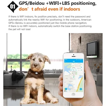 Pet GPS Tracker kaklasiksna GPS Kaķis GPS Kaklasiksnu D79 IP68 Ūdensnecaurlaidīga Reālā Izsekošanas Ierīce Geofence WiFi LBS Atrastu Bezmaksas APP