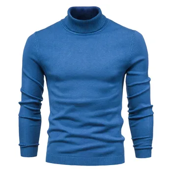 Vīriešu džemperis gadījuma dzidri krāsu kvalitāti, siltums, plānais džemperis ar augstu kakla džemperis vīriešiem