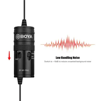 BOYA Lavalier Mikrofons AR-M1 Pro Clip-on Kondensatora Mikrofons ar Vadu, 3.5 mm Studio Mic Viedtālrunis Mac Vlog DSLR Videokamera Audio 5.0
