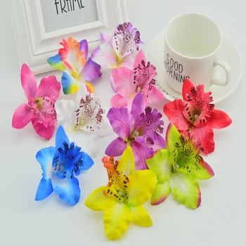 100gab Taizemes orhideju lētu mākslīgo ziedu Sākuma Kāzu Decora DIY Zīda Phalaenopsis Viltus Ziedu imitācijas Butterfly Orhideju,