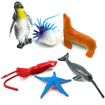 Simulācijas Maza Izmēra Jūras Dzīvi, dzīvnieku Modeļi statuetes uzstādīt Rotaļlietas PVC Zivis, Vaļi, Haizivis, Zivis, Bruņurupuči, Delfīni Pingvīni Rotaļlietas, Dāvanas
