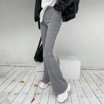 Rockmore Velveta Augsta Vidukļa Izlīdzināšanu Bikses Sievietēm Cietā Gadījuma Izdilis Bikses Y2K Modes Ziemas Joggers Plaša Kāju Bikses korejiešu