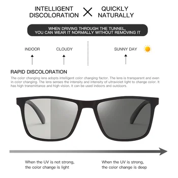 LongKeeper Polarizētās Photochromic Vīriešu Saulesbrilles Laukumā Sievietēm Mainīt Krāsu, Saules Brilles Classic UV400 Braukšanas Briļļu oculos
