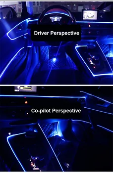 3W x 9 RGB gaismas + Kāju gaismas 4 NAV Vītņu Apkārtējās Gaismas APP Kontroles 64Colors 9M Optiskās Šķiedras Joslu Automašīnu Dekoratīvie Gaismas