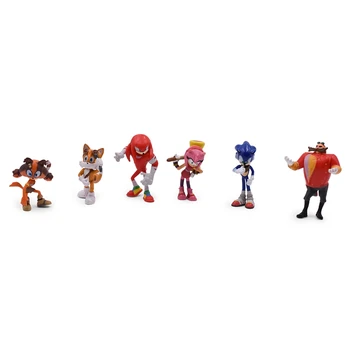 Sonic 6piece/set Lelle Anime Attēls Rotaļlietas 4st Paaudzes Uzplaukums Reti Dr Eggman Ēnu PVC Rotaļlieta Bērniem Rakstzīmes Dāvana 4-7cm
