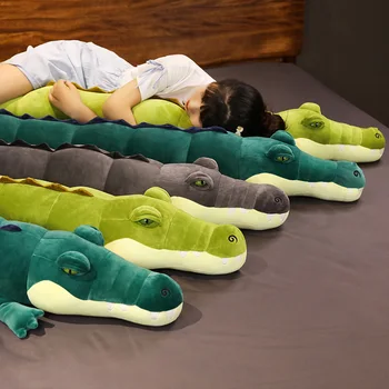 Pildījumu Dzīvnieku Reālajā Dzīvē Aligators Plīša Rotaļlieta Simulācijas Krokodils Lelles Kawaii Ceative Spilvens Bērniem Xmas Dāvanas