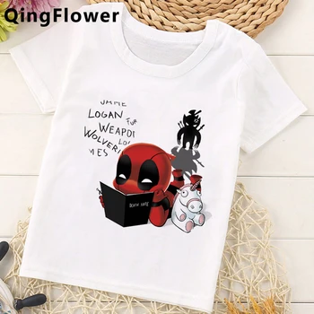 Deadpool t t-krekls top bērnu bērniem, pusaudžiem karikatūra skolas dzīvnieku print modes camisas