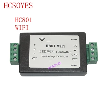 H801 WiFi;RGBW LED WIFI kontrolieris;RGBW WiFi LED H801 Kontrolieris;DC5-24V ieejas;4CH*4A izejas