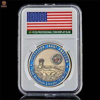ASV Ābrahāma Lincoin (CVN-72) Operation Iraqi Freedom Tiesībaizsardzības Erceņģelis St. Michael Bronzas Challenge Monētas Vērtība, W/PCCB