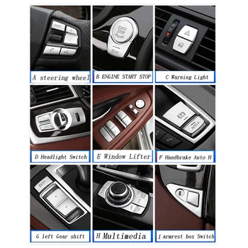 Auto Stils interjerā, Pogas, Uzlīmes ietver multivides gaisa kondicionēšanas CD panelis Melns BMW 5 series f10 f18 Auto Piederumi