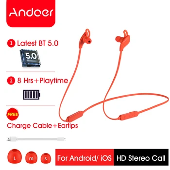 Andoer D1 Bezvadu BT Austiņas Bezvadu Sporta Darbojas Austiņas HD Stereo Magnētisko Earbuds, Austiņas, Bluetooth Austiņas ar Mic