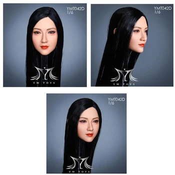 Noliktavā YMTOYS 1/6 YMT042 Ruyi/YMT041 Līdaka Āzijas Skaistums Sieviešu Galvas Skulptūru Modeli Matu 12