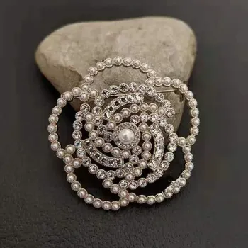 Moderns dizains kristāla pērle kamēlijas ziedu Broša rotaslietas sievietes puses kāzas