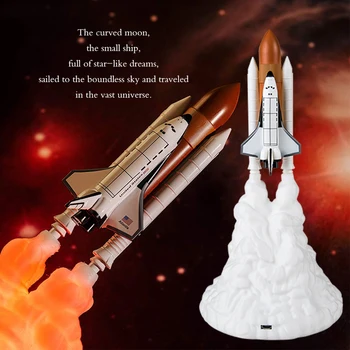 3D Drukas Mēness Lampas Raķešu Gaismas Space Shuttle Nakts Gaisma Dropshipping Telpa Mīļākais Galda Studiju Galda Nakts Lampas Apdare
