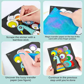 Bērniem DIY Karikatūra Burvju Pārsūtīt Krāsošana Amatniecības Mazulis Mākslas Un Amatniecības Rotaļlietas Bērniem Izglītības Mācību Zīmēšanas Rotaļlietas